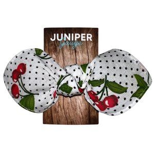 Cherries and Polka Dot Retro Bandana Knotted Hair Bow